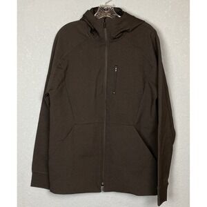 Betabrand Travel Hoodie Mens Medium‎ Gray USA Hidden Pockets 0935 Full Zip